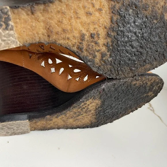 Jocelyn vintage leather Wedge Heels size 9 - Picture 3 of 5